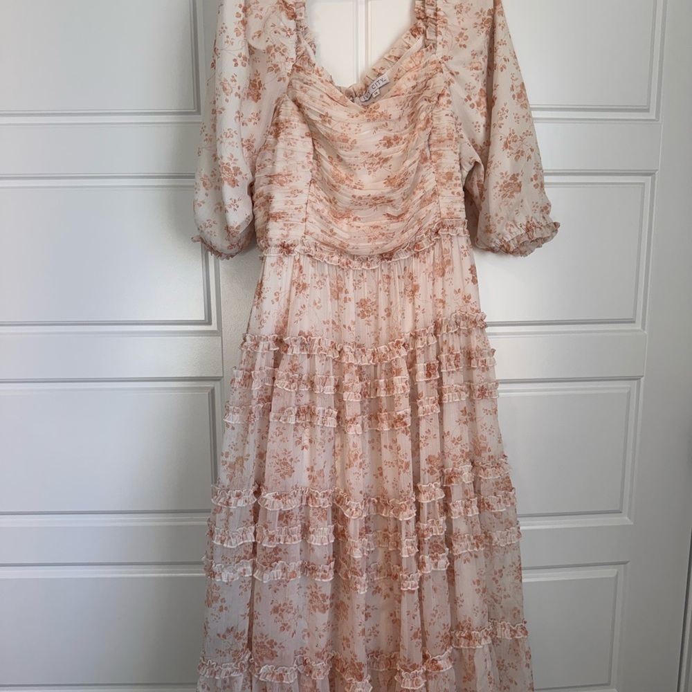 Ivy City Co Floral Ruffle Maxi Dress
